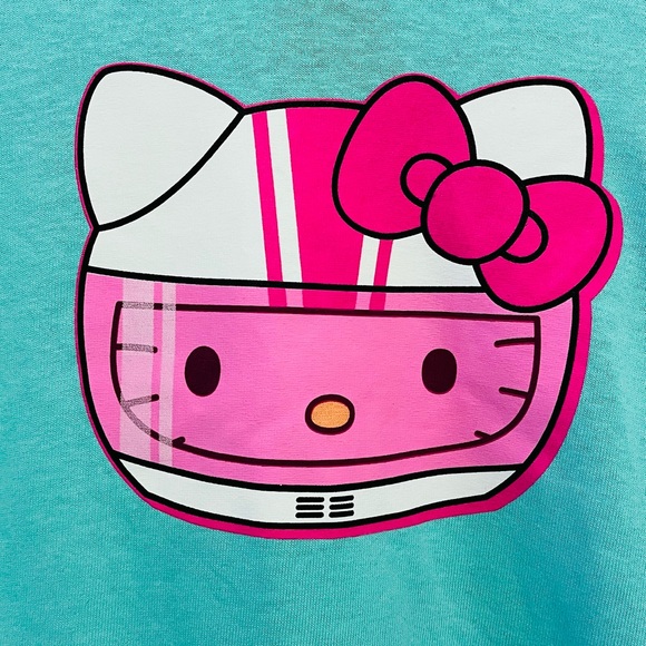 Sanrio Hello Kitty & Friends Teal Racer Print Long Sleeved T-Shirt - Picture 4 of 4